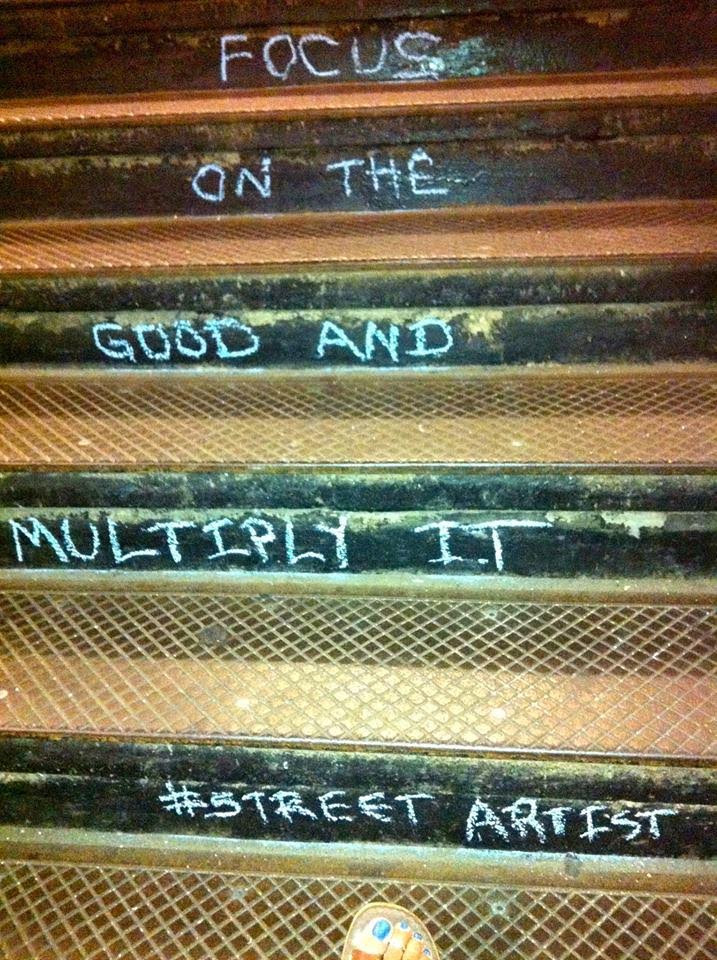 Focus on the good….: subway stairs in dilapidated system