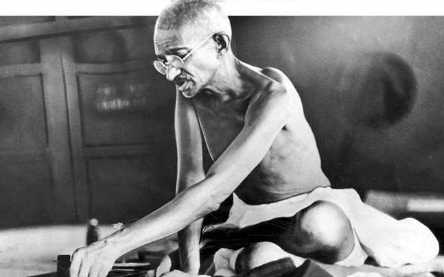 Mahatma Gandhi on Charkha