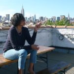 Marion Valladares Smith on the terrace of her home in East Village, NYC